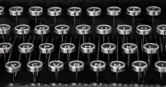 Photograph of old-style typewriter keyboard